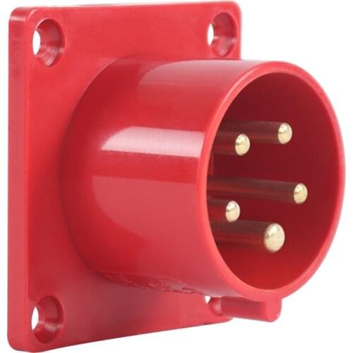 Waterproof Dustproof Industrial Plug IP44 3 Pole 4 Pole 5 Pin Male & Female 16 32A Wall Mounted Plug Panel Mounted Plug 220 380V