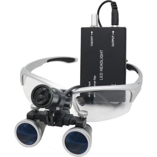 High Quality 2.5/3.5X420mm Surgery Surgical Medical Operation Dental Loupes Binocular Magnifier 5WLED Focus Headlight Headlamp