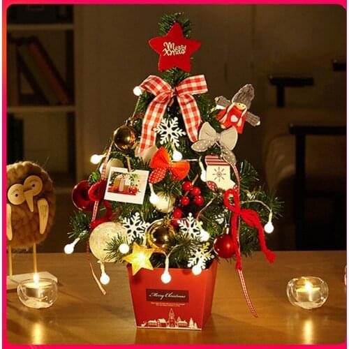 High Quality mini Christmas Tree Package 50cm Desktop Small Mini Decorative Christmas Tree Decoration Gift Box Christmas Decor
