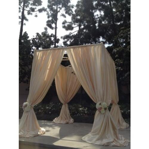 10'*10'*10' light champagne ( square canopy drape + stainless steel Pipe),wedding stage decoration wedding curtain