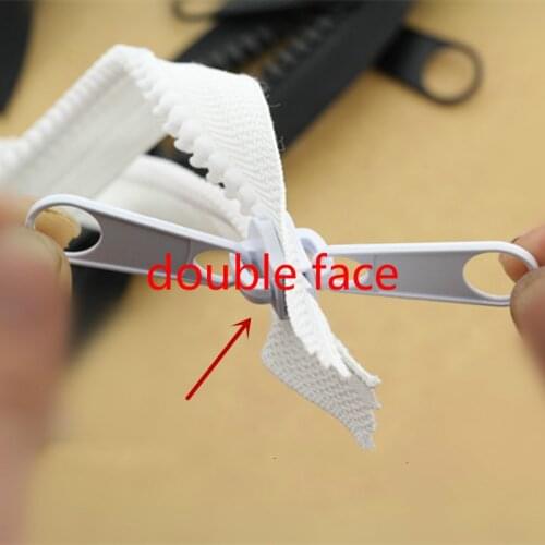 10# Oversize Zipper Long Resin Plastic Tent Mountaineering Backpack Suitcase Double Side Pull Head O Style