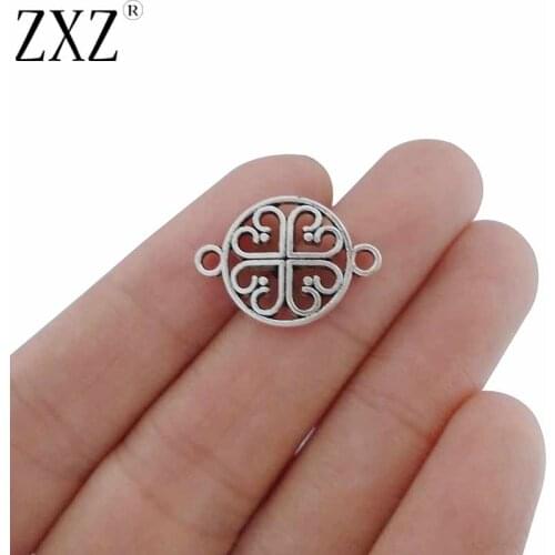 ZXZ 10pcs Heart Connector Charms for Jewelry Making Findings 20x15mm