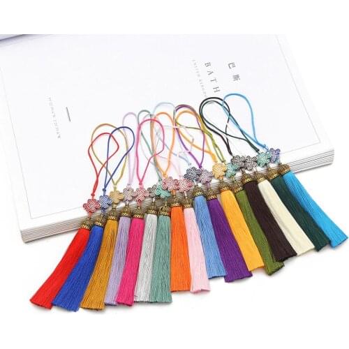 2Pcs 18cm Polyester Silk Chinese knot Beads Tassels Fringe For Sewing Curtains Accessories DIY Home Wedding Decoration