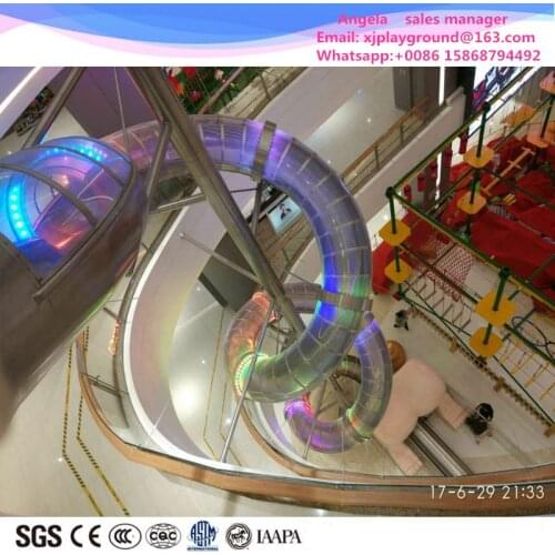 2020 Popular stainless steel tube slide indoor playground slide for mall