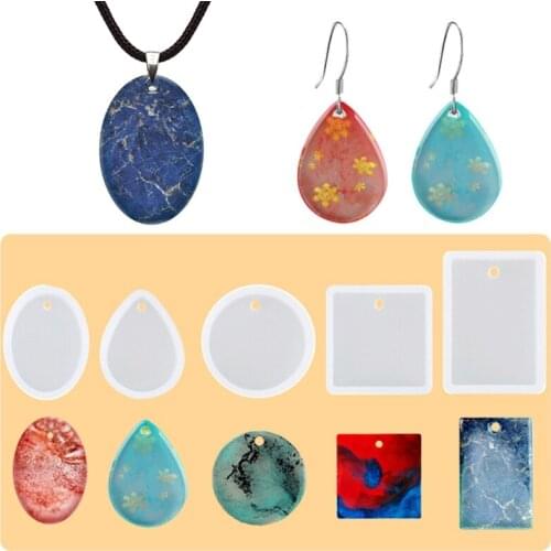 25 Pcs/Set Keychain Pendant Silicone Mould DIY Crafts Jewelry Necklace Casting Tool Crystal Epoxy Resin Mold Drop Shipping
