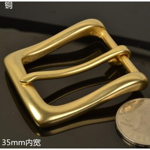 Solid brass women men square pin buckle inner width 33mm DIY leather craft accessories 3pcs/lot