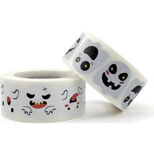 500pcs Halloween Ghost Sticker Diy Scrapbooking Diary Planner Decoration Sticker Halloween Party Gift Envelop Sealing Labels