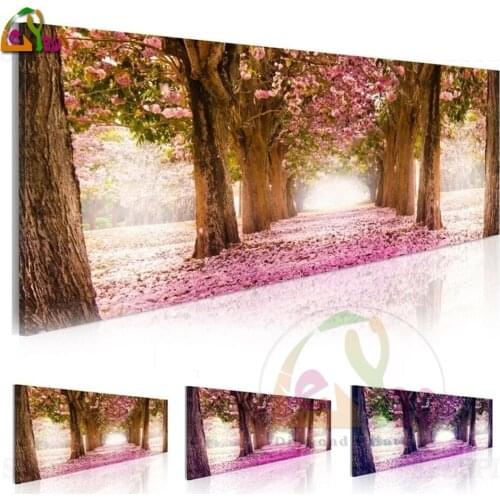 5D DIY Diamond Painting Colorful Floral Full Square Round Diamond Embroidery Flowers Rhinestone Wall Art Landscape Home Decor