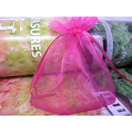 Free Shipping 200pcs/lot 7x9cm Rose Color Organza Bags Wedding Gift Bags Jewlery packing Gift Pouch