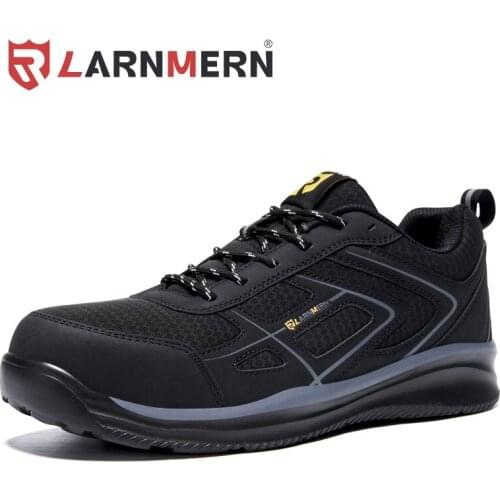 LARNMERN Mens Breathable Safety Shoes Indestructible Construction Work Boots Steel Toe Cap Protection Outdoor Working Shoes