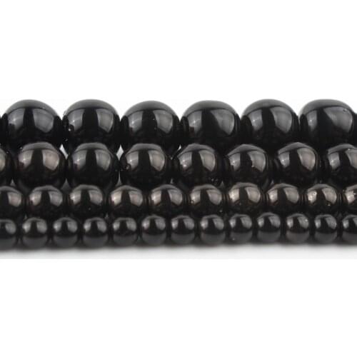 Wholesale Natural Stone Beads Black Hematite Beads For Jewelry Making 15inch 3/4/6/8/10mm Round bedas Diy Bracelet