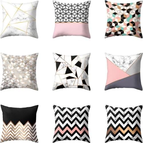Geometric Wave Pillow Case Cushion Cover Sofa Bed Car Cafe Decor