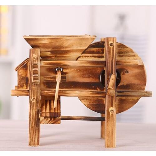 Retro Furui Wood Crafts Farm Tool Model Chinese Style Ornaments Figurines Miniatures Gift Art Home Garden Decoration Accessories