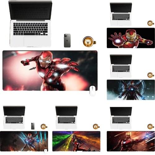 Disney Avengers Iron Man Cartoon Mouse Pad Desk Pad Personality Gaming Boys Anime Oversized Game Table Pad Keyboard Table Pad