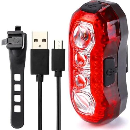 Mounchain USB Rechargeable Bike Bicycle Light 4 LED Warning Safety Rear Lights Bike Accessories bisiklet aksesuar luz bicicleta