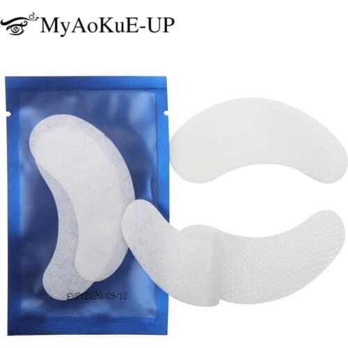 100pairs Under Eye Pad Blue Eyelashes Extension Grid Eyes Gel Patches Stickers Eye Lash Paper Patches Left & Right