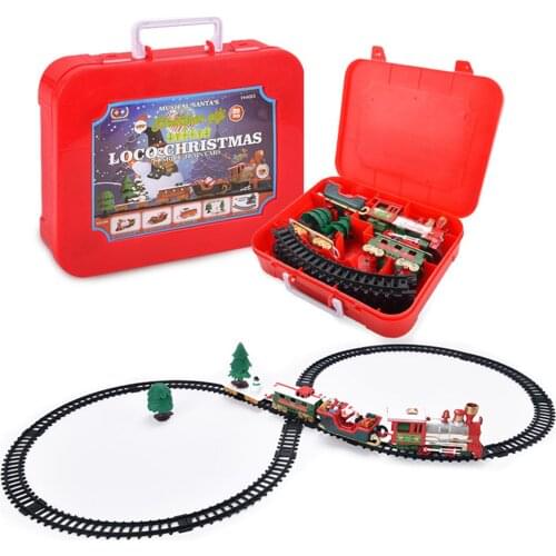 Classic Christmas Toy Train Set Electric Rail Car Train Set with Music Light Kids Toy Gift Add Fun