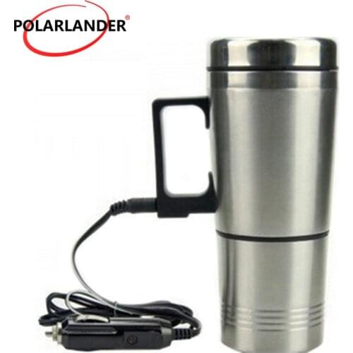 12 V Stainless Steel Thermos Heating Cup Car Auto Adapter Heated 300ml Kettle Travel Mug Auto Accessories Travel Camping Mug