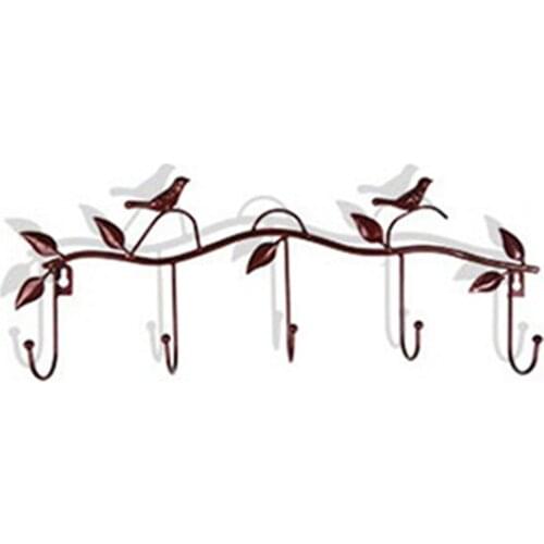 Birds Metal Wall Coat Rack and Hat Rack Multi-Function Mounted Hook Hangers For Livingroom Bedroom 45.5X5X17cm LBShipping