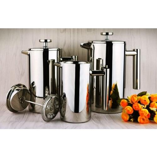 French Press Coffee Maker Coffee Flavor, Double Wall Black Stainless Steel Insulated Frech Press,Metal Coffee Plunger