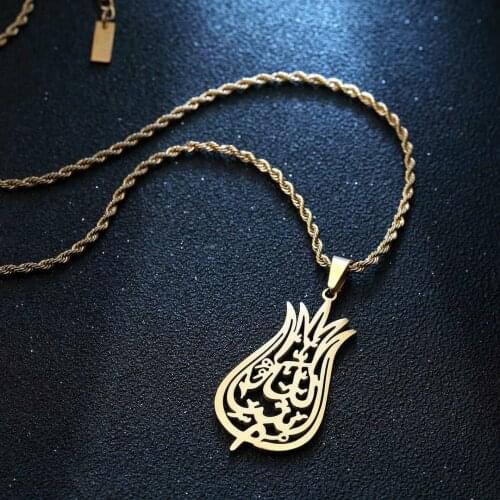 Muslim-Stainless steel Muslim Mashallah Pendant Engraved Using Calligraphy, Protection From Evil And Nostalgia