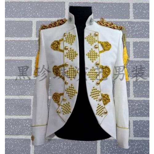Black white men suits designs masculino homme terno stage costumes for singers men blazer dance clothes jacket style dress rock