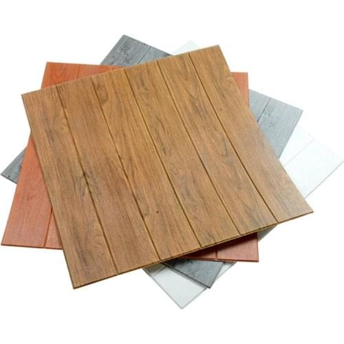 3D Wood Grain Wall Sticker Living Room Home Decor PE Foam Waterproof Wallpaper For TV Background Living Room Decoration