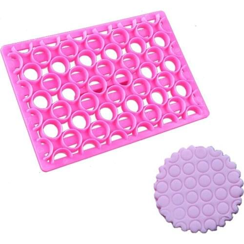 New Cookie Biscuits Birthday Cake Baking Mould Custom 3D Circle Lace Printed Fondant Cutter Cake Decorating Tools Cake Pop Mold