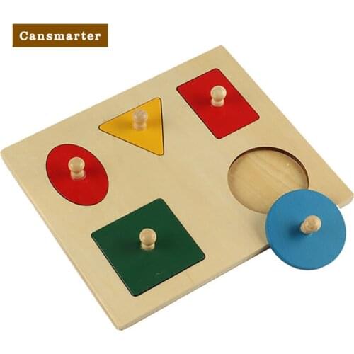 Montessori Educational Children Wooden Toys Puzzle Geometric Shape Wood Board Brain Teaser Colorful Teaching