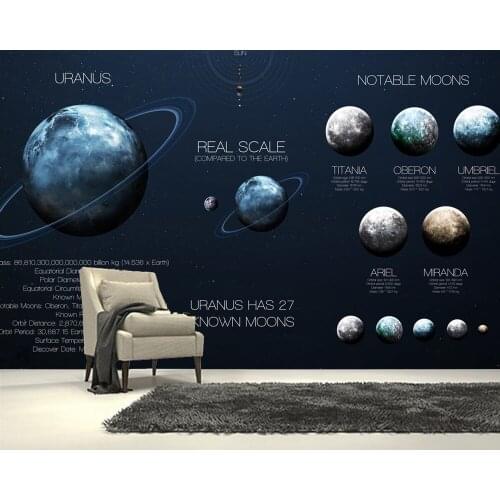 Papel de parede Planet Uranus of the solar system 3d wallpaper,living room tv wall children bedroom beer house bar KTV mural