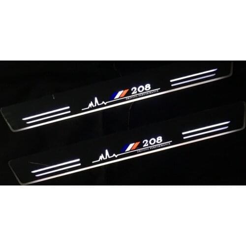 Welcome Pedal Lights For Peugeot 208 2012-2015 2016 2017 2018 Pedal car Door Sill Pathway Lamps led thresholds scuff plates AUTO