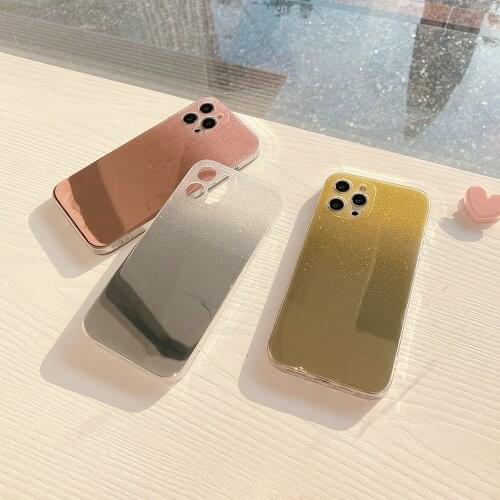 Luxury Glitter Full View Mirror Phone Case for Iphone 12 11 Pro Max 8 7 Plus X XS Max XR SE 2020 12 Mini Hard Cover Coque Funda