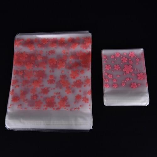 Hot Sale 100Pcs Snowflake Christmas Packaging Bag For Cookies Biscuit Candy Snack Self Adhesive Seal Xmas Decoration Wholesale