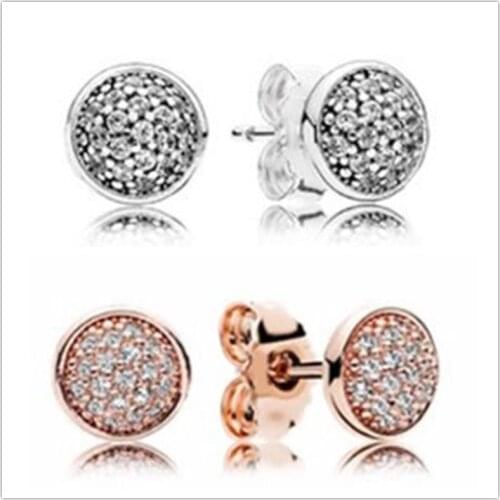 925 Sterling Silver Earring Dazzling Droplets With Crystal Studs Earring For Women Wedding Party Jewelry
