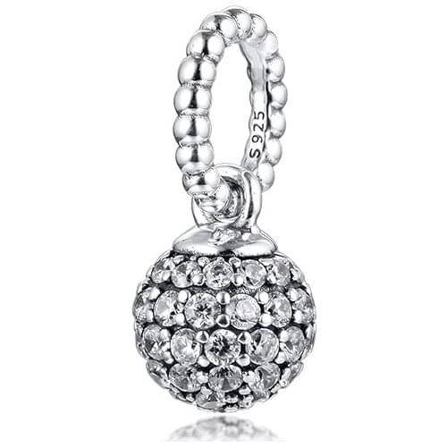 CKK Pave Ball Charms 925 Original Fit Pandora Bracelet Sterling Silver Charm Beads for Jewelry Making Bead kralen berloques