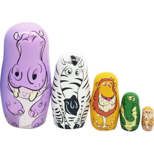 Six-layer Elephant Matryoshka Dolls Wooden Craft Christmas Gift Table Decor