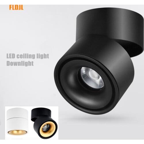 Dimmable LED ceiling light AC85-240V 8W 10W 12W 15W LED surface mounted ceiling light foldable and 360 degree rotatable COB spot