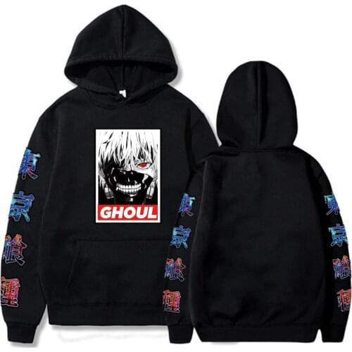 Unisex Harajuku Anime Autumn Winter Men Women Halloween Tokyo Ghoul Kaneki Print Hoodie Loog Sleeve Sweatshirt