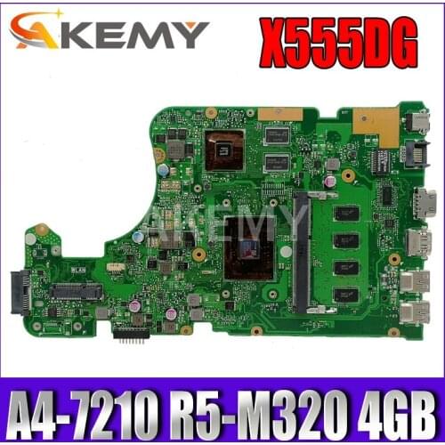X555DG motherboard FIT For Asus X555DG A555DG X555QG X555YI laptop motherboard A4-7210 R5-M320 4GB Test work 100