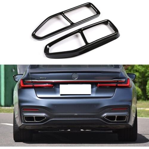 Yubao 2Pcs/1Pair Black For BMW 7 Series G11 G12 2019-2020 Double Exhaust Muffler Pipe Tip Cover