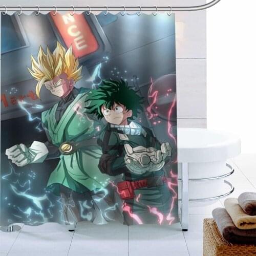 BOKU no Hero Shower Curtain 12 Hook Polyester Fabric 3D Printing Bathroom Curtain Waterproof Mildew Proof Bath Curtain Decor