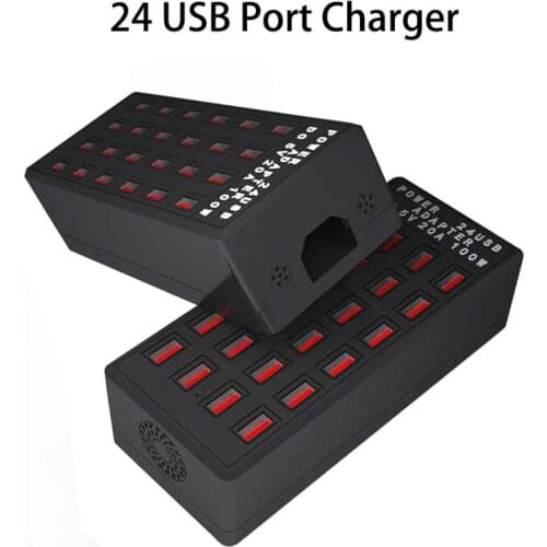 Multi usb charger for iphone samsung 20A fast charge station for huawei xiaomi tablets new 24 ports smart charger eu us uk plug