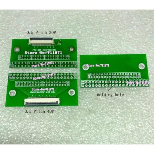 0.5 Pitch 30P 40P FFC FPC DIP Connector Adapter Plate 0.5mm FPC 40Pin 30Pin DIP Connector 30/40P FFC FPC DIP Weldable connecter