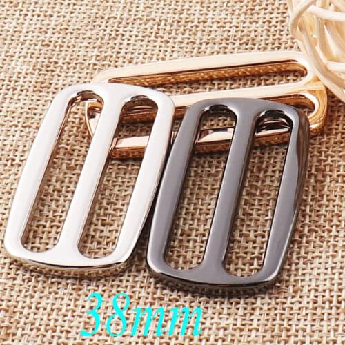 10 pcs Metal Slide Buckles,1.5" -38mm Silver/Gunmetal/Pale Gold Belt Purse Strap Fasteners Strap Adjuster Bag Handbag buckle