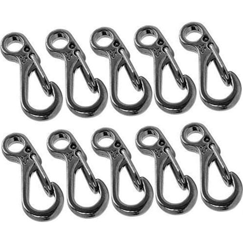 10 X EDC Mini Stainless Steel Key Buckle Snap Spring Clip Hook Carabiner
