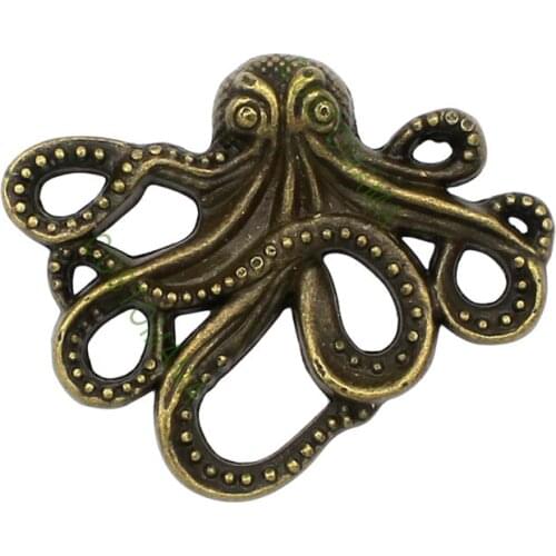 15pcs-Antique Bronze Octopus Charms Pendants 44x35mm