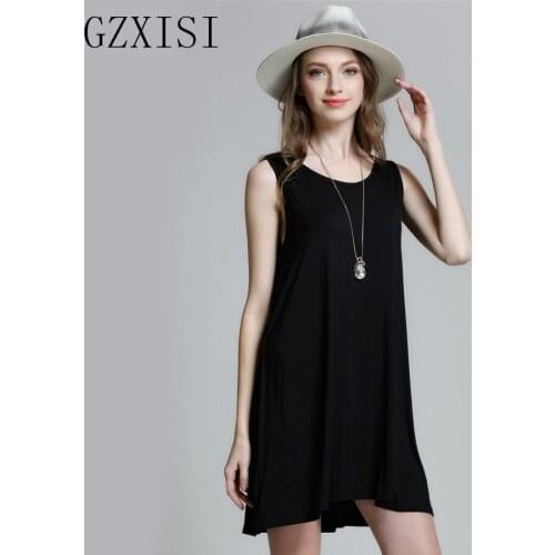 2018 Summer Dress Pure color dresses For Women Casual Beach Sundress Sleeveless Dress Vestidos womens clothing party dress