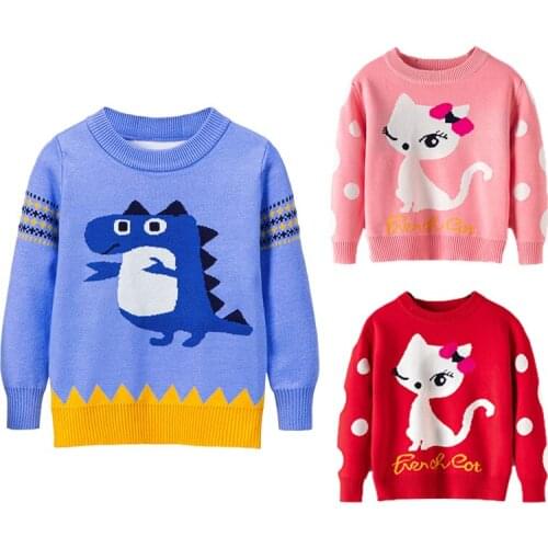2020 Baby Girls Boys Sweater Autumn Children Clothing Knitwear Boys Pullover Sweater Girls Knitted Sweater Kids Cartoon Sweaters
