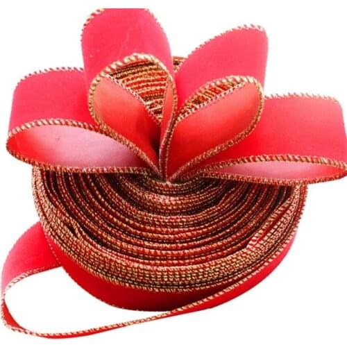 38MM X 10yards Wired Red Satin Ribbon Sinlge Face for gift box wrapping