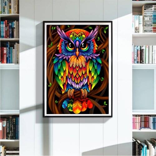 Special Shape Diamond Painting 5D Lovely Owl Diamond Embroidery Animal Rhinestones Pictures Diamond Mosaic Partial 30x40cm